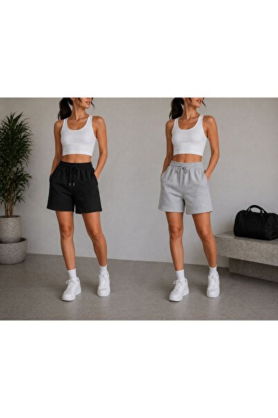 GERLAY 2 μαύρα και γκρι σορτς