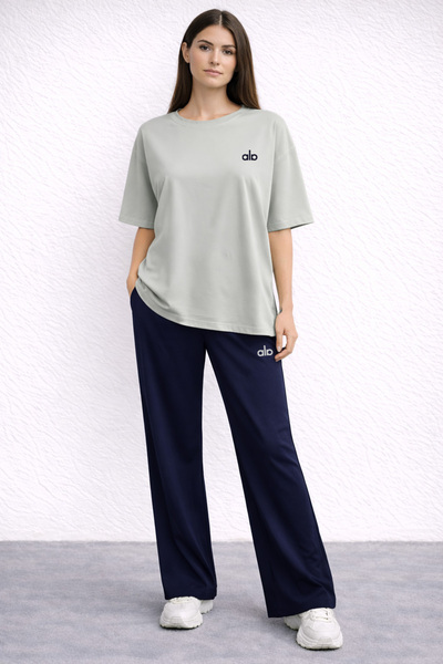 ZAVIXO Women's Oversize Casual 2-Piece Set 100% Cotton Soft Textured