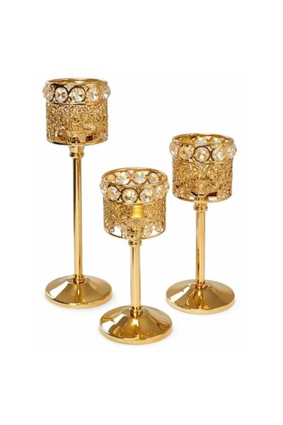OEM Set de 3 Suporturi Decorative pentru Lumânări