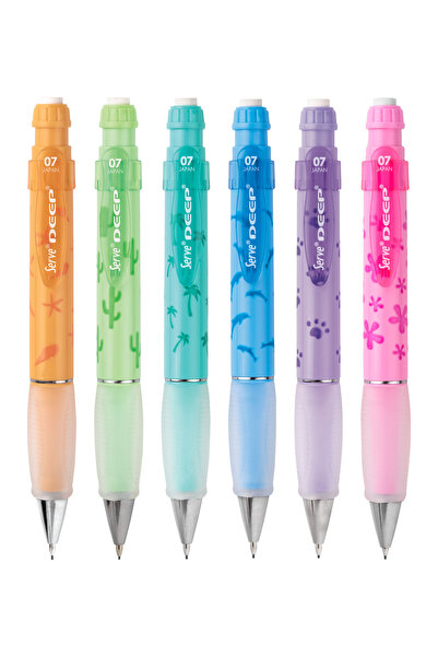 Serve Deep Tip Pen 0.7mm - Nature Patterned Pastel - Set of 6
