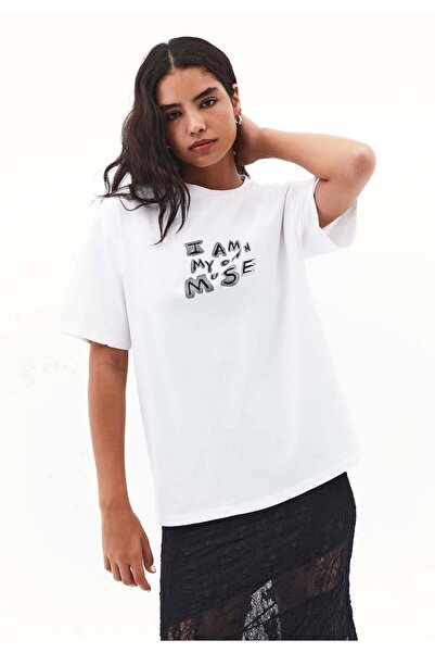 OXXO Oversize Printed T-Shirt - WHITE