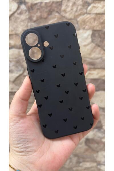 Vip Case iPhone 17 Uyumlu Mini Siyah Kalp Desenli Silikon Darbe Emici Klasik ...