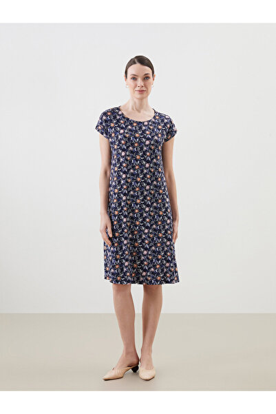 LC Waikiki Rochie în linie A, florală, cu guler rotund