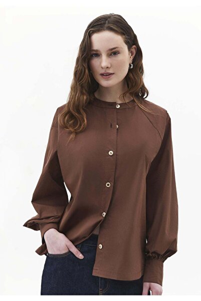 OXXO Oversize Raglan Sleeve Shirt - FONDUE FUDGE