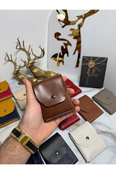 SANAT 100% Γνήσιο Crazy Leather Χειροποίητο Μινιμαλιστικό Πορτοφόλι - Πορτοφό...