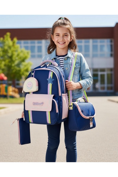 KY Kız Yıldız Laci Primary School Orthopedic 3-Piece Set with Pen Holder, Foi...