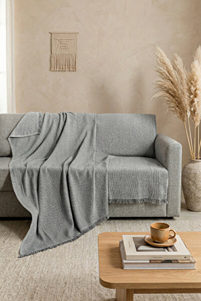 morlina home Pamuklu Çok Amaçlı Koltuk Örtüsü Yumuşak Dokulu Modern Çizgili 1...