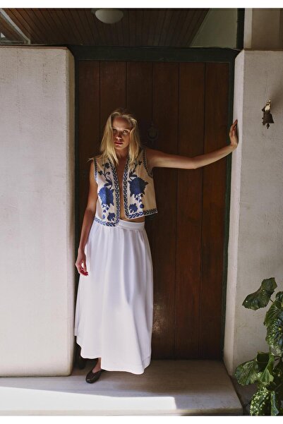 OXXO Long Flared Skirt - WHITE