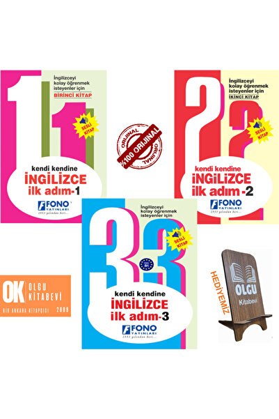 Fono Yayınları İngilizce İlk Adım 1.2.3 (Sesli Kitap) 3 kitap set / TELEFON T...