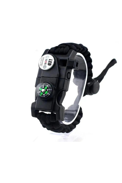 Generic Brand High Decibel Whistle Survival Camping Wristband with Compass Fl...