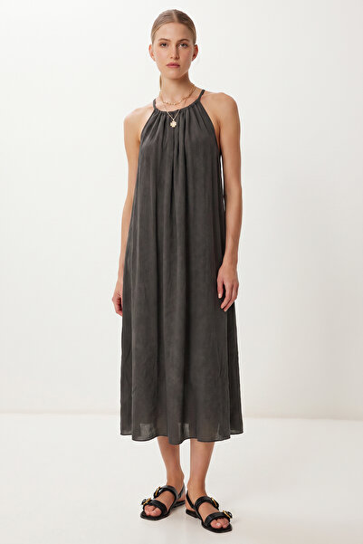 Lovelyİstanbul Μακρύ φόρεμα από βισκόζη με τιράντες και δυνατότητα πλύσης LFG...