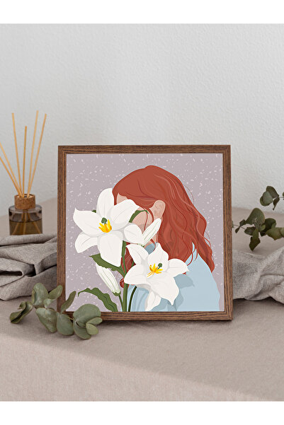 woodsia Τετράγωνος πίνακας με ξύλινο πλαίσιο KR_172