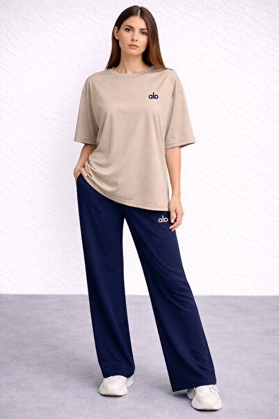 ZAVIXO Women's Oversize Casual 2-Piece Set 100% Cotton Soft Textured