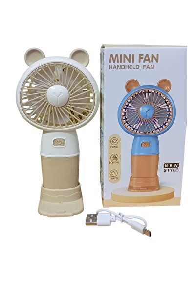 Kezban Tekstil MİNİ EL FAN 3 Kademeli RENKLİ Işıklı Sessiz Ultra Güçlü/ USB Ş...