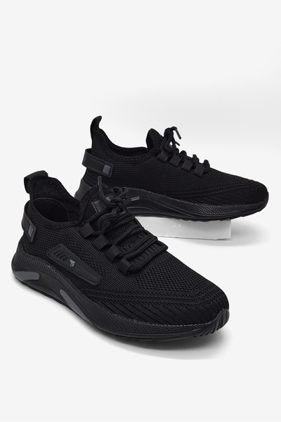 Tonny Black Ανδρικά μαύρα εύκαμπτα, άνετα αθλητικά παπούτσια