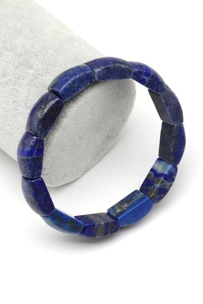 Alibaba Doğaltaş Lapis Lazuli Doğal Taş Bileklik 10 x 17 mm Özel Kesim - BLK-...
