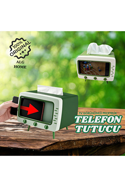 Empressco Tv Görünümlü Peçetelik Telefon Tutucu Peçetelik Masaüstü Peçetelik ...