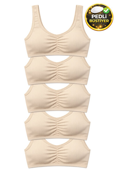 biyokids Kız Çocuk Büstiyer Geniş Askılı 5'li Paket Pedli