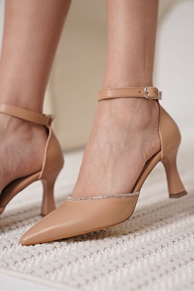 Zerenyus Γυναικεία παπούτσια με τακούνι Zermatt Stone σε nude απόχρωση