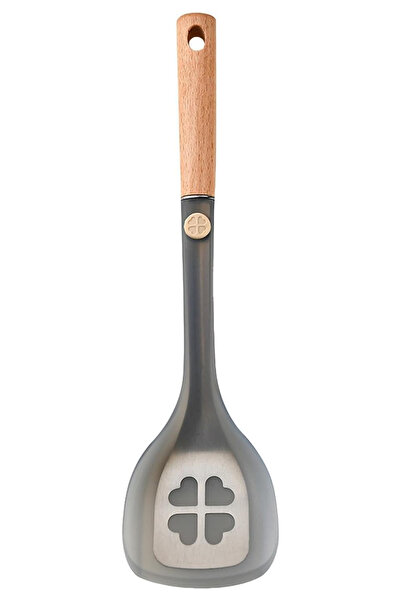 valletta Fortuna Yonca Patterned Wooden Handle Transparent Silicone Tip Spatula