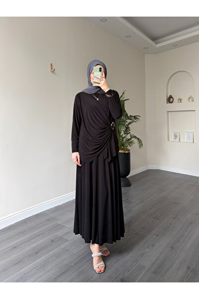 Esre Store 4226 - Φούστα από ύφασμα Sandy με άνετη εφαρμογή &amp;   Μπλούζα κ...