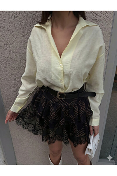 Crystal Life Φούστα σιφόν με δαντελένια λεπτομέρεια