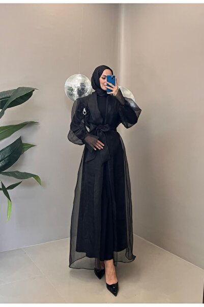FİSTANBUL Bergama Çiçek Detaylı Abaya