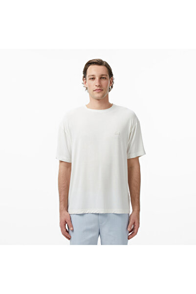 Lacoste Erkek Regular Fit Bisiklet Yaka Beyaz T-Shirt