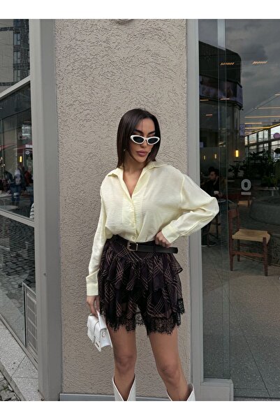 Crystal Life Φούστα σιφόν με δαντελένια λεπτομέρεια