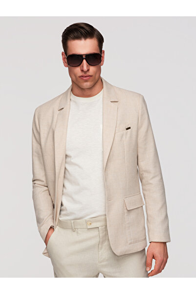 OMBRE Ανδρικό Μπουφάν Κομψό Ελαφρύ M169 Μπεζ