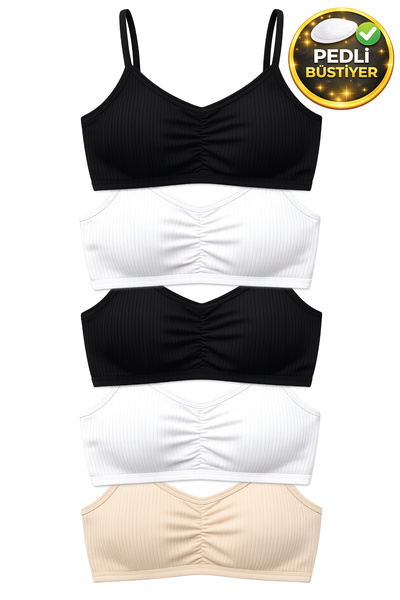 biyokids Kız Çocuk Büstiyer İnce Askılı 5'li Paket Pedli