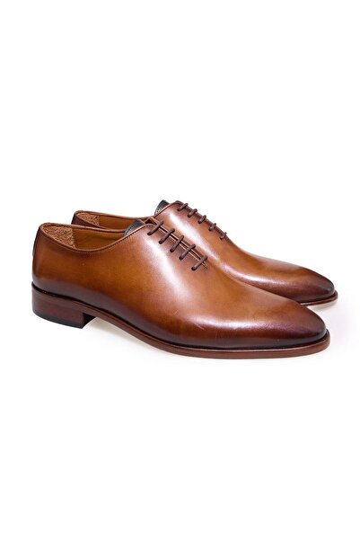 FRANCO CALVANI Brown Lace-Up Genuine Leather Men's Shoes