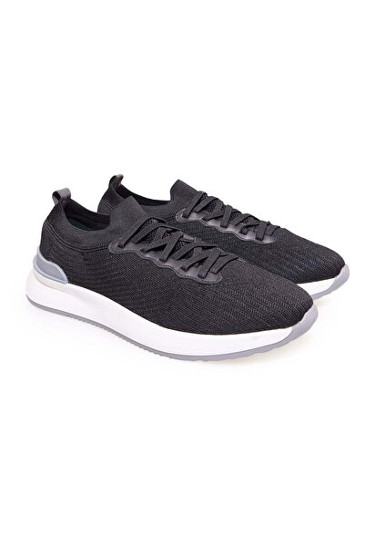 FRANCO CALVANI Black Color Lace-Up Fabric Men's Shoes