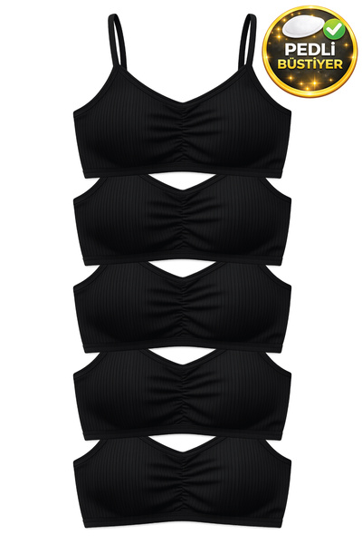 biyokids Kız Çocuk Büstiyer İnce Askılı 5'li Paket Pedli