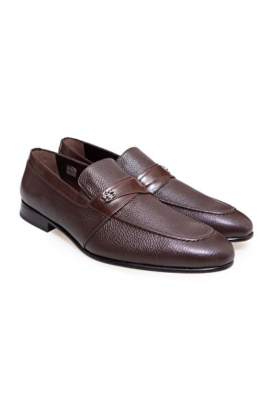 FRANCO CALVANI Brown Laceless Genuine Leather Leather Sole Men's Shoes