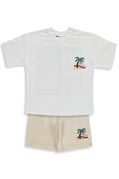 Civil Boys Σετ San Surfsea με στάμπα 2 τεμαχίων για παιδιά 3-9 ετών - Εκρού