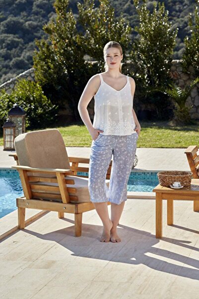 Cossy By Aqua Σετ Πιτζάμες Κάπρι με Χοντρές Τιράντες και Λεπτομέρεια Σχεδίου ...