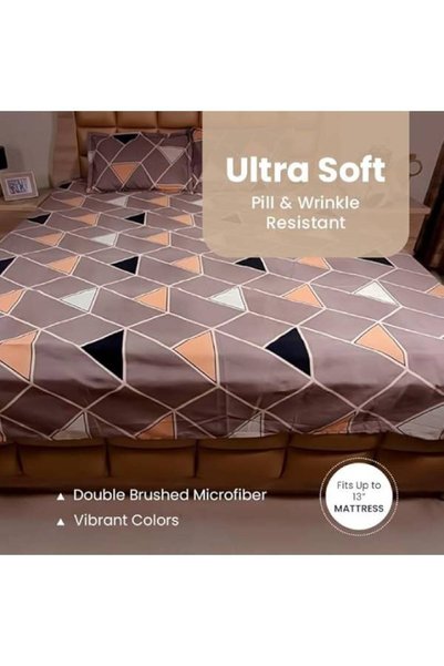 Yellow Drapes Boho Print King Size Bedsheet 108x108 Inches with Pillow Covers | 800 Thread Count Double Brushed 100% Cotton | Ultra-Soft, Wrinkle-Free, Luxury Bedding Set