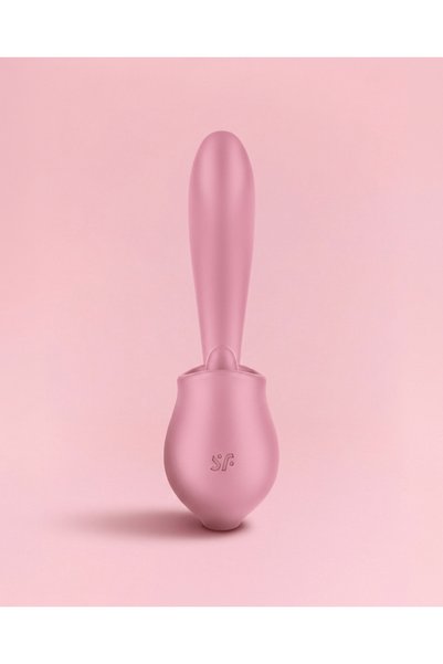 Satisfyer Tongue Genius - Vibrator cu Limbă și Stimulare G-Spot - Roz Pal