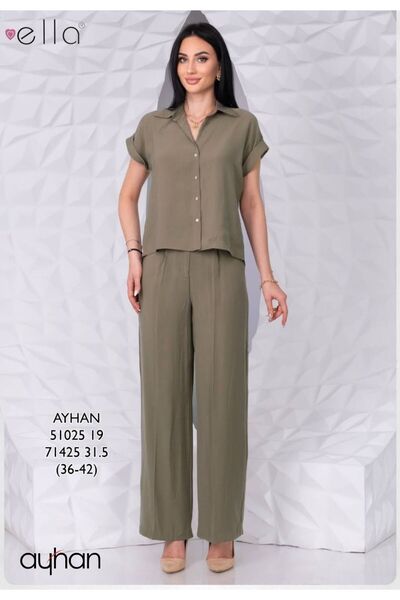 AYHAN Σετ δύο τεμαχίων με ζώνη και λεπτομέρεια στο μανίκι