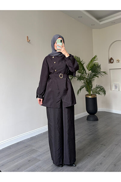 Esre Store 40718 - Σετ δύο τεμαχίων με λεπτομέρεια βολάν, μαύρο