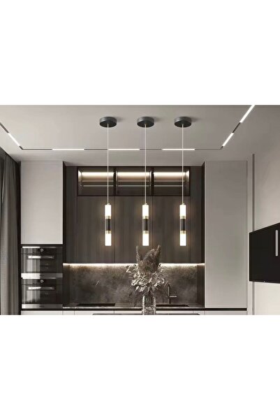 bella lighting Premium Sarı Gold Ithal Kaplama Modern Çubuk Tekli Sarkıt Tasa...