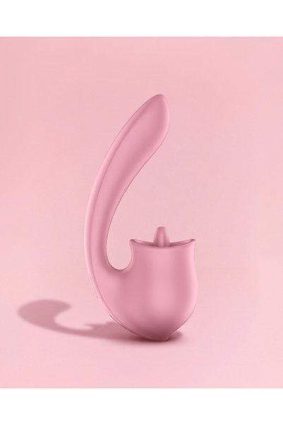 Satisfyer Tongue Genius - Vibrator cu Limbă și Stimulare G-Spot - Roz Pal