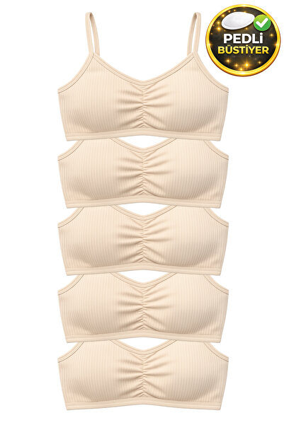 biyokids Kız Çocuk Büstiyer İnce Askılı 5'li Paket Pedli