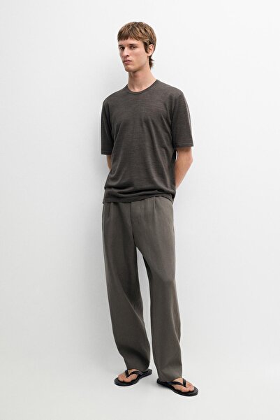 Massimo Dutti Yün karışımlı triko t-shirt