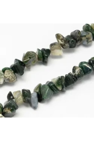GemSale Mărgele de agat de mușchi, fragmente 5-8mm, 85cm