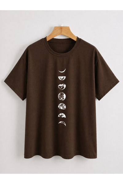 By Layina Moon Phases Printed Unisex Oversize Tee / T-Shirt