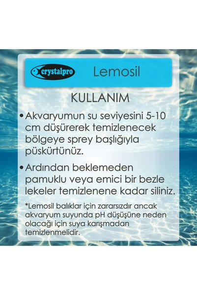 Crystalpro Lemosil 500ml - Kireç Çözücü Akvaryum Camı Temizleme Spreyi