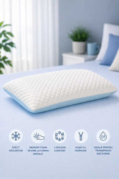 Meltem Μαξιλάρι αφρού μνήμης 40x70 εκ., με δροσερή αίσθηση, αφαιρούμενο κάλυμ...