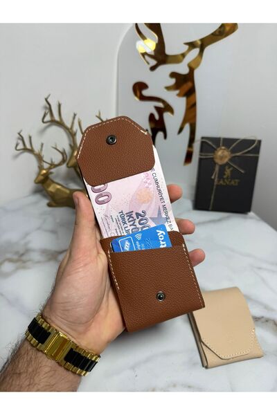 SANAT 100% Genuine Crazy Leather Handmade Minimalist Wallet - Crazy Leather Stylish Quality Triod Card Holder Wallet
